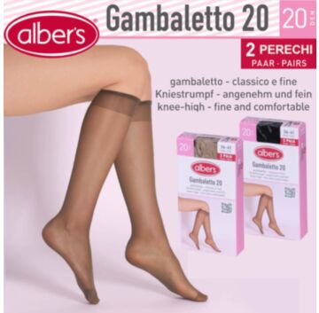 Sosete din dres 20 DEN lungi - alber's GAMBALETTO, 2 perechi / cutie (Art. 100)
