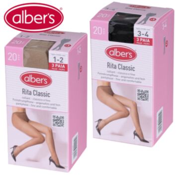 Dres din poliamida 20 DEN set 3 perechi - alber's RITA. Rezistent si  confortabil!