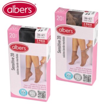 Sosete din dres 20 DEN, scurte, cu elastic lejer, set 2 perechi - alber's SENSITIVE 20 (Art. 209)
