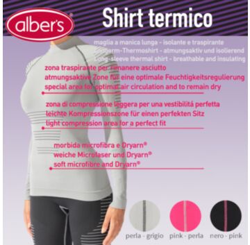 Bluza termica maneca lunga, cu fibre Dryarn® - alber's Shirt termico (Art. 245)