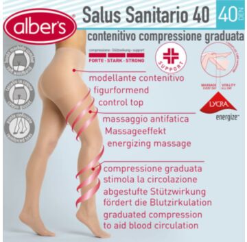 Dres compresiv 40 den. Compresie puternica, graduala - alber's SALUS SANITARIO 40 (Art. 271)