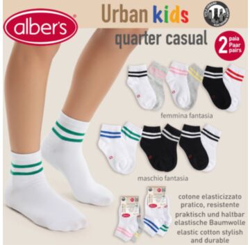 Sosete bumbac copii, set 2 perechi, alber's Urban kids (Art. 460 D)