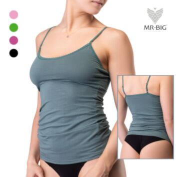 Top dama din bumbac cu dantela