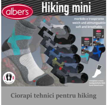 Ciorapi tehnici pentru hiking. Ciorapi sport cu forma anatomica