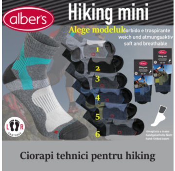Ciorapi tehnici pentru hiking. Ciorapi sport cu forma anatomica