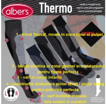 Ciorapi tehnici lungi pentru sporturi de iarna! Cu Thermolite® ﻿pentru a pastra caldura si a indeparta transpiratia.