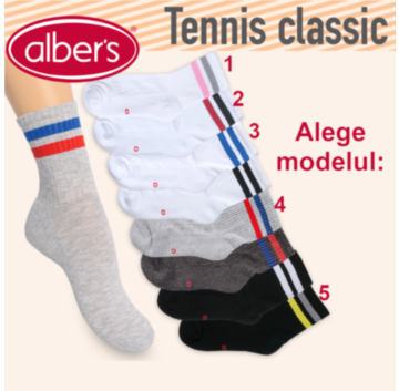 Sosete sport unisex din bumbac. alber's Tennis classic