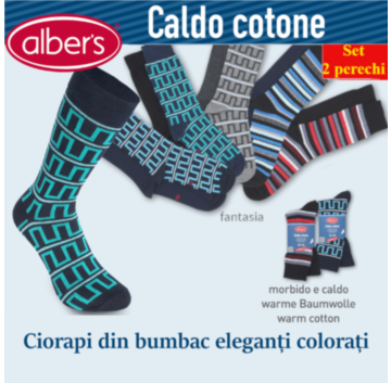 Ciorapi eleganti colorati din bumbac - CALDO COTONE set 2 per. (Art. 576N)