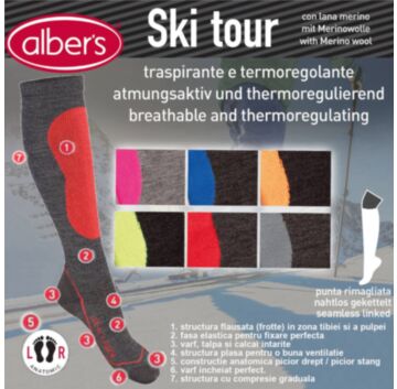 Sosete termoreglatoare pentru schi de tura - alber's SKI TOUR (Art. 587)