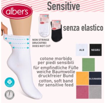 Sosete fara elastic din bumbac  pentru femei - alber's SENSITIVE (Art. 612 V)