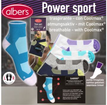 Sosete sport cu fibre COOLMAX® pentru femei - alber's Power sport (Art. 676 A20)